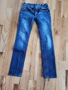 Miss Me Girls Blue Faded Straight Jeans